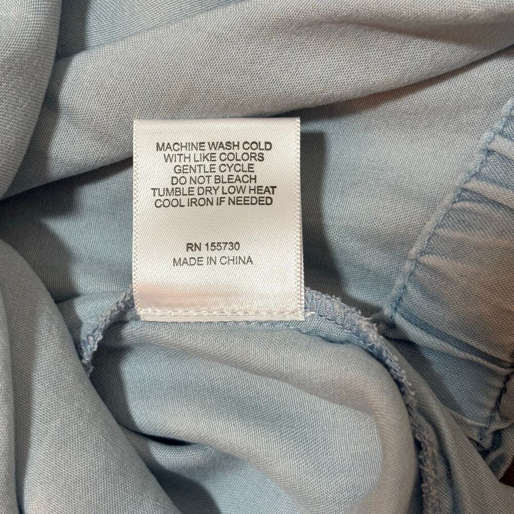 Jane + Delancey Light Blue Lyocell Tie Shoulder Crop Tank Size Large - Picture 9 of 10
